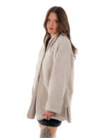 Coat 82cm 46cm Sheepskin Pearl Shawl Collar Fur Long Sleeve Fully Reversible - Image 3