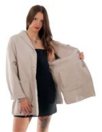 Coat 82cm 46cm Sheepskin Pearl Shawl Collar Fur Long Sleeve Fully Reversible - Image 6