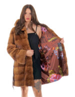 Coat Hood Button Collar 94cm Gold Gold 54 Mink Horizontal Long Sleeve External Pocket - Image 6