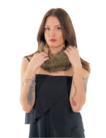 Accessory brown fox faux fur headband earflaps and neck warmer with elastic 14cm high - Image 3