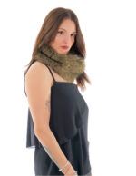 Accessory brown fox faux fur headband earflaps and neck warmer with elastic 14cm high - Image 4