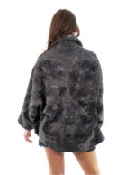 Grey Persian cape with black shades 48-56 with inner belt, Italian collar with button - Image 5