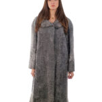 Coat 112cm Persian Grey 54 Long 112cm Long Sleeve External Pockets Italian Collar