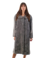 Coat 112cm Persian Grey 54 Long 112cm Long Sleeve External Pockets Italian Collar