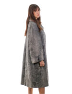 Coat 112cm Persian Grey 54 Long 112cm Long Sleeve External Pockets Italian Collar - Image 2
