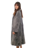 Coat 112cm Persian Grey 54 Long 112cm Long Sleeve External Pockets Italian Collar - Image 3
