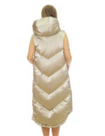 Women's 54 Silver Champagne Down Vest 112cm Long Hood - Image 6