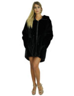 Coat 54 reversible black mink full and waterproof fabric zip long sleeve 86 cm long - Image 4