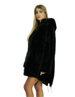 Coat 54 reversible black mink full and waterproof fabric zip long sleeve 86 cm long - Image 2