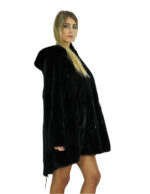 Coat 54 reversible black mink full and waterproof fabric zip long sleeve 86 cm long - Image 3