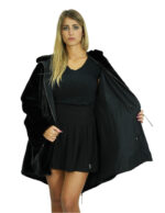 Coat 54 reversible black mink full and waterproof fabric zip long sleeve 86 cm long - Image 6