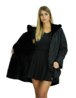 Coat 54 reversible black mink full and waterproof fabric zip long sleeve 86 cm long - Image 12