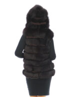 Sleeveless Fox Fur Vest 44 Brick Hooded and Suede Zip Closure - Image 5