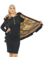 Sleeveless Fox Fur Vest 44 Brick Hooded and Suede Zip Closure - Image 6