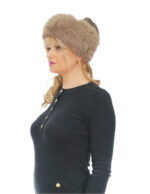 Ободок на голову из искусственного меха лисы с шапкой-ушанкой и защитой шеи на резинке и вельветом — изображение 2