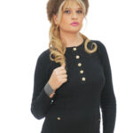 Brown fox and sheepskin hat circumference 64 cm high 20 cm