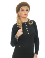 Cappello in volpe e montone marrone circonferenza 64 cm alto 20 cm