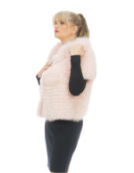 Fox Short Sleeve Jacket 44 Pink Fur Threaded Closure Hooks Clear - Image 2