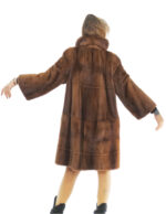 Mink jacket full leather 100 cm demi buff 3/4 sleeve Italian collar second life slits at the bottom - Image 5
