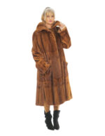 Cappotto second life visone demy 56 collo italiano largo tasche boccale lunghissimo polso con risvolto