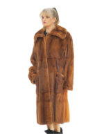 Cappotto second life visone demy 56 collo italiano largo tasche boccale lunghissimo polso con risvolto