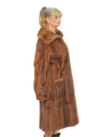 Cappotto second life visone demy 56 collo italiano largo tasche boccale lunghissimo polso con risvolto