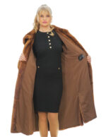 Cappotto second life visone demy 56 collo italiano largo tasche boccale lunghissimo polso con risvolto