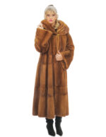 Cappotto lunghissimo gold 60 manica lunga con risvolto collo a scesa sulle spalle 134 cm