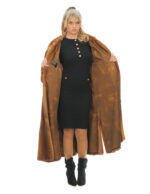 Cappotto lunghissimo gold 60 manica lunga con risvolto collo a scesa sulle spalle 134 cm