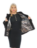 Mahogany 48 fur mink jacket with hood and belt with elastic waistband very long sleeves with cuff - Image 6