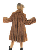 Light gold mink petals coat 56 bell-shaped model long-sleeved with turn-up with piping collar - Image 5