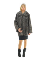 Persian fur coat 56 grey with martin gala back long sleeves round neck - Image 4