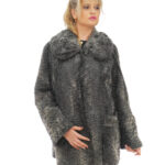 Persian fur coat 56 grey with martin gala back long sleeves round neck