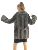 Persian fur coat 56 grey with martin gala back long sleeves round neck - Image 5