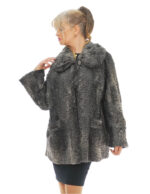 Persian fur coat 56 grey with martin gala back long sleeves round neck - Image 2