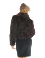 Short jacket with fox petals 46 very light brown with pistagna collar and long sleeve hooks closure - Image 5