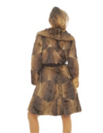 Long fur beaver coat 42 buttons double-breasted slit back collar chest and lapel - Image 5