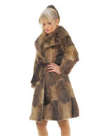 Long fur beaver coat 42 buttons double-breasted slit back collar chest and lapel - Image 2