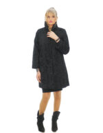 Persian fur coat 44 fitted with piping collar with button and martin gala on the back - Image 4