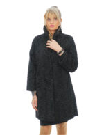 Persian fur coat 44 fitted with piping collar with button and martin gala on the back