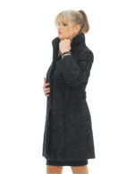 Persian fur coat 44 fitted with piping collar with button and martin gala on the back - Image 2