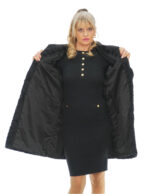 Persian fur coat 44 fitted with piping collar with button and martin gala on the back - Image 6