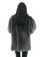 Sheepskin coat long sleeves narrow cuffs 50 cm long 80cm button at the neck piping - Image 5