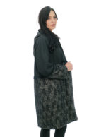 Severe darling 48 wool coat with black fur trim with detachable hood and long sleeves - Image 2
