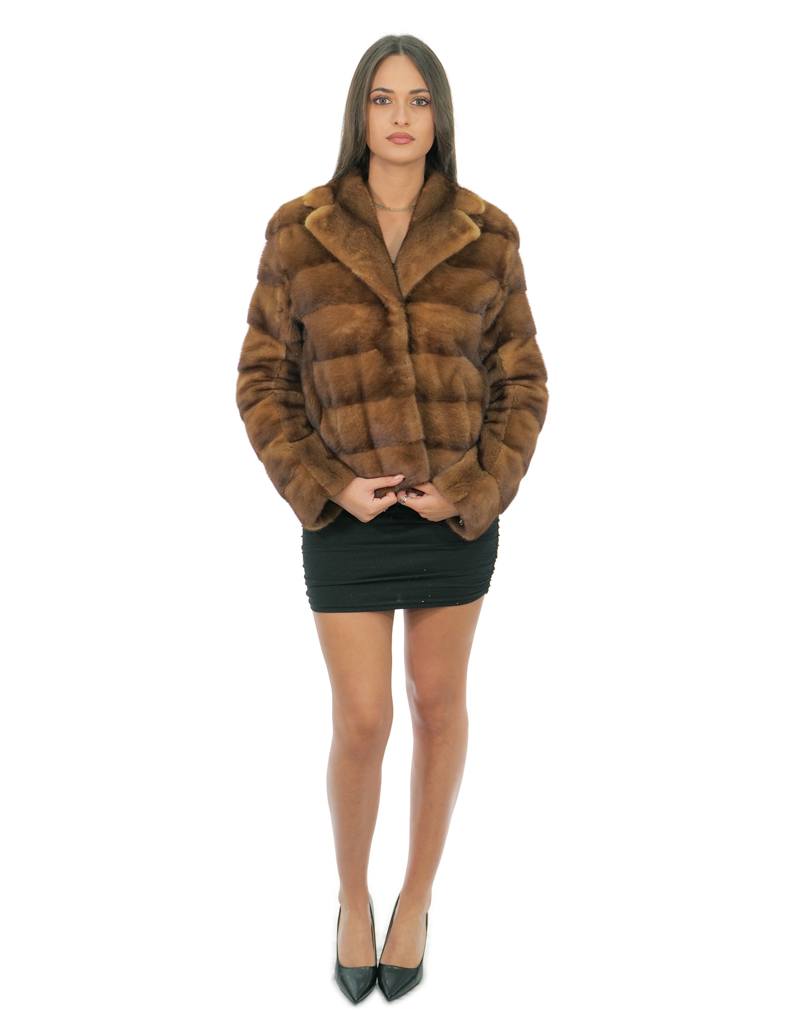 Braschi gold short jacket with collar, chest and lapel size 40, long sleeves, horizontal and full cut - Image 4