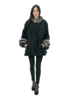 Персидская меховая накидка с манжетами и воротником из шиншиллы широкая модель 3/4 рукава боковые разрезы — изображение 4