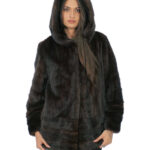 Пальто из красного дерева из меха норки 52 капюшон на подкладке из норковых шкур двойная горизонтальная и вертикальная обработка