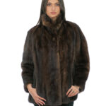 Vollfell-Nerzpelzjacke Demi Buff 48 Koreanischer Kragen Langarmverschluss Haken