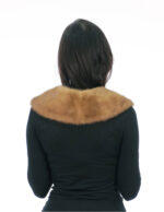 Colletto tondo in pelliccia di visone gold lungo 64 centimetri alto 12 con bottoncini clips