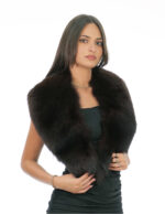 Large pointed brown fox fur collar 112 cm long and 20 cm high - Image 2